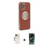 MARSİLYAN™- iPhone 12 Pro Kılıf İz Form Serisi - Şeffaf 360 Full Body Arka Koruyucu + Shine Kamera Lens - GD