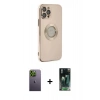 MARSİLYAN™- iPhone 12 Pro Kılıf İz Form Serisi - Şeffaf 360 Full Body Arka Koruyucu + Neon Fosforlu Kamera Lens - YL