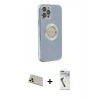 MARSİLYAN™- iPhone 12 Pro Kılıf İz Form Serisi - Şeffaf Uv Polymer Nano Ekran Koruyucu + Rainbow Kamera Lens Koruma Cam - GD