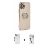MARSİLYAN™- iPhone 12 Pro Kılıf İz Form Serisi - Şeffaf Uv Polymer Nano Ekran Koruyucu + Shine Kamera Lens - MI