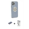 MARSİLYAN™- iPhone 12 Pro Kılıf İz Form Serisi - Şeffaf Uv Polymer Nano Ekran Koruyucu + Renkli Kamera Lens Koruma Cam - PE