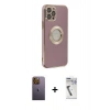 MARSİLYAN™- iPhone 12 Pro Kılıf İz Form Serisi - Şeffaf Uv Polymer Nano Ekran Koruyucu + Sarı Neon Fosforlu Kamera Lens