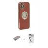 MARSİLYAN™- iPhone 12 Pro Kılıf İz Form Serisi - Şeffaf Uv Polymer Nano Ekran Koruyucu + Shine Kamera Lens Koruma Cam - SABE