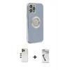 MARSİLYAN™- iPhone 12 Pro Kılıf İz Form Serisi - Şeffaf Uv Polymer Nano Ekran Koruyucu + Shine Kamera Lens - GD