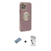 MARSİLYAN™- iPhone 12 Pro Kılıf İz Form Serisi - Şeffaf Uv Polymer Nano Ekran Koruyucu + Shine Kamera Lens Koruma Cam - GS