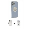 MARSİLYAN™- iPhone 12 Pro Kılıf İz Form Serisi - Şeffaf Uv Polymer Nano Ekran Koruyucu + Shine Kamera Lens - GS