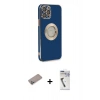 MARSİLYAN™- iPhone 12 Pro Kılıf İz Form Serisi - Şeffaf Uv Polymer Nano Ekran Koruyucu + Shine Kamera Lens Koruma Cam - SABE