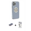 MARSİLYAN™- iPhone 12 Pro Kılıf İz Form Serisi - Şeffaf Uv Polymer Nano Ekran Koruyucu + Renkli Kamera Lens Koruma Cam - TU