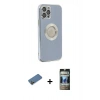 MARSİLYAN™- iPhone 12 Pro Kılıf İz Form Serisi - Siyah 34D Hayalet Izgaralı Cam + Shine Kamera Lens Koruma Cam - GD