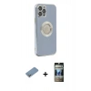 MARSİLYAN™- iPhone 12 Pro Kılıf İz Form Serisi - Siyah 34D Hayalet Izgaralı Cam + Shine Kamera Lens Koruma Cam - GS