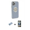 MARSİLYAN™- iPhone 12 Pro Kılıf İz Form Serisi - Siyah 34D Hayalet Izgaralı Cam + Shine Kamera Lens Koruma Cam - MI