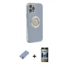 MARSİLYAN™- iPhone 12 Pro Kılıf İz Form Serisi - Siyah 34D Hayalet Izgaralı Cam + Metal Kamera Lens Koruma Cam - KUYL