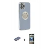 MARSİLYAN™- iPhone 12 Pro Kılıf İz Form Serisi - Siyah 34D Hayalet Izgaralı Cam + Renkli Kamera Lens Koruma Cam - MI
