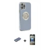 MARSİLYAN™- iPhone 12 Pro Kılıf İz Form Serisi - Siyah 34D Hayalet Izgaralı Cam + Renkli Kamera Lens Koruma Cam - YL