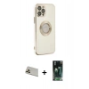 MARSİLYAN™- iPhone 12 Pro Kılıf İz Form Serisi - Siyah 360 Mat Full Body Arka Koruyucu + Rainbow Kamera Lens Koruma Cam - GD
