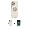 MARSİLYAN™- iPhone 12 Pro Kılıf İz Form Serisi - Siyah 360 Mat Full Body Arka Koruyucu + Shine Kamera Lens - GS