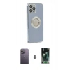 MARSİLYAN™- iPhone 12 Pro Kılıf İz Form Serisi - Siyah 360 Mat Full Body Arka Koruyucu + Neon Fosforlu Kamera Lens - BZ