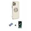 MARSİLYAN™- iPhone 12 Pro Kılıf İz Form Serisi - Siyah 360 Mat Full Body Arka Koruyucu + Shine Kamera Lens Koruma Cam - PE