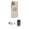 MARSİLYAN™- iPhone 12 Pro Kılıf İz Form Serisi - Siyah 360 Mat Full Body Arka Koruyucu + Rainbow Kamera Lens Koruma Cam - GD