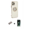 MARSİLYAN™- iPhone 12 Pro Kılıf İz Form Serisi - Siyah 360 Mat Full Body Arka Koruyucu + Shine Kamera Lens Koruma Cam - SABE