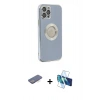 MARSİLYAN™- iPhone 12 Pro Kılıf İz Form Serisi - Siyah 3D Antistatik Cam Ekran Koruyucu + Renkli Kamera Lens Koruma Cam - MI