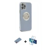 MARSİLYAN™- iPhone 12 Pro Kılıf İz Form Serisi - Siyah 3D Antistatik Cam Ekran Koruyucu + Shine Kamera Lens Koruma Cam - PE