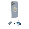 MARSİLYAN™- iPhone 12 Pro Kılıf İz Form Serisi - Siyah 3D Antistatik Cam Ekran Koruyucu + Shine Kamera Lens Koruma Cam - SH