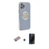 MARSİLYAN™- iPhone 12 Pro Kılıf İz Form Serisi - Siyah 3D Antistatik Hayalet Cam Ekran Koruyucu + Shine Kamera Lens Koruma Cam - SABE