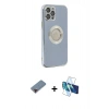 MARSİLYAN™- iPhone 12 Pro Kılıf İz Form Serisi - Siyah 3D Antistatik Seramik Nano Ekran Koruyucu + Metal Kamera Lens Koruma Cam - KI