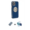 MARSİLYAN™- iPhone 12 Pro Kılıf İz Form Serisi - Siyah 3D Antistatik Seramik Nano Ekran Koruyucu + Metal Kamera Lens Koruma Cam - MI