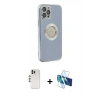 MARSİLYAN™- iPhone 12 Pro Kılıf İz Form Serisi - Siyah 3D Antistatik Seramik Nano Ekran Koruyucu + Shine Kamera Lens - GS