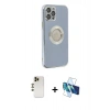 MARSİLYAN™- iPhone 12 Pro Kılıf İz Form Serisi - Siyah 3D Antistatik Seramik Nano Ekran Koruyucu + Shine Kamera Lens - GD