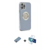 MARSİLYAN™- iPhone 12 Pro Kılıf İz Form Serisi - Siyah 3D Antistatik Seramik Nano Ekran Koruyucu + Shine Kamera Lens Koruma Cam - GI