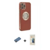MARSİLYAN™- iPhone 12 Pro Kılıf İz Form Serisi - Siyah 6D Mat Seramik Hayalet Nano Ekran Koruyucu + Shine Kamera Lens Koruma Cam - GD