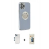 MARSİLYAN™- iPhone 12 Pro Kılıf İz Form Serisi - Siyah 6D Mat Seramik Hayalet Nano Ekran Koruyucu + Mavi Shine Kamera Lens