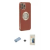 MARSİLYAN™- iPhone 12 Pro Kılıf İz Form Serisi - Siyah 6D Mat Seramik Hayalet Nano Ekran Koruyucu + Shine Kamera Lens Koruma Cam - MI