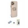 MARSİLYAN™- iPhone 12 Pro Kılıf İz Form Serisi - Siyah 6D Mat Seramik Hayalet Nano Ekran Koruyucu + Shine Kamera Lens Koruma Cam - MI