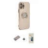 MARSİLYAN™- iPhone 12 Pro Kılıf İz Form Serisi - Siyah 6D Mat Seramik Hayalet Nano Ekran Koruyucu + Shine Kamera Lens Koruma Cam - SABE