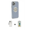 MARSİLYAN™- iPhone 12 Pro Kılıf İz Form Serisi - Siyah Polymer Nano Ekran Koruyucu + Shine Kamera Lens - GS