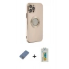 MARSİLYAN™- iPhone 12 Pro Kılıf İz Form Serisi - Siyah Polymer Nano Ekran Koruyucu + Metal Kamera Lens Koruma Cam - AKYL