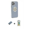 MARSİLYAN™- iPhone 12 Pro Kılıf İz Form Serisi - Siyah Polymer Nano Ekran Koruyucu + Mor Metal Kamera Lens Koruma Cam