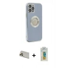 MARSİLYAN™- iPhone 12 Pro Kılıf İz Form Serisi - Siyah Polymer Nano Ekran Koruyucu + Rainbow Kamera Lens Koruma Cam - GD
