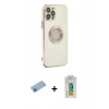 MARSİLYAN™- iPhone 12 Pro Kılıf İz Form Serisi - Siyah Polymer Nano Ekran Koruyucu + Shine Kamera Lens Koruma Cam - MI