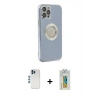 MARSİLYAN™- iPhone 12 Pro Kılıf İz Form Serisi - Siyah Polymer Nano Ekran Koruyucu + Shine Kamera Lens - MI