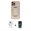 MARSİLYAN™- iPhone 12 Pro Kılıf Kozmos Minimal Prime - Şeffaf 360 Full Body Arka Koruyucu + Shine Kamera Lens - GD