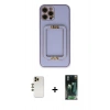 MARSİLYAN™- iPhone 12 Pro Kılıf Kozmos Minimal Prime - Şeffaf 360 Full Body Arka Koruyucu + Shine Kamera Lens - GD