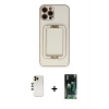 MARSİLYAN™- iPhone 12 Pro Kılıf Kozmos Minimal Prime - Şeffaf 360 Full Body Arka Koruyucu + Shine Kamera Lens - GD