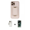 MARSİLYAN™- iPhone 12 Pro Kılıf Kozmos Minimal Prime - Şeffaf 360 Full Body Arka Koruyucu + Shine Kamera Lens - GD