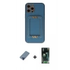 MARSİLYAN™- iPhone 12 Pro Kılıf Kozmos Minimal Prime - Şeffaf 360 Full Body Arka Koruyucu + Metal Kamera Lens Koruma Cam - MI