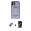 MARSİLYAN™- iPhone 12 Pro Kılıf Kozmos Minimal Prime - Şeffaf 360 Full Body Arka Koruyucu + Metal Kamera Lens Koruma Cam - MI